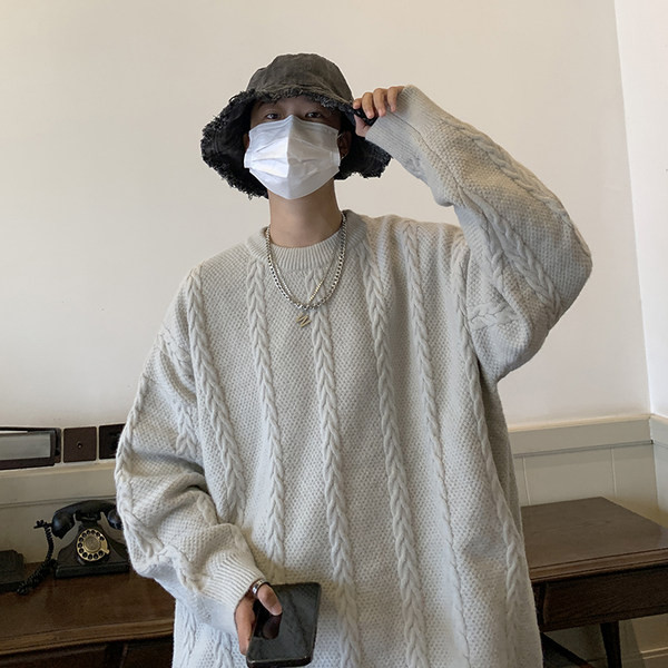 Ležeran muški pleteni džemper u tri boje