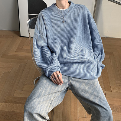 Plata raksta vīriešu džemperis