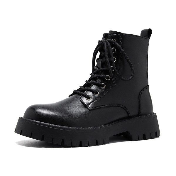 Vīriešu zābaki no eko ādas - ar šņorēm