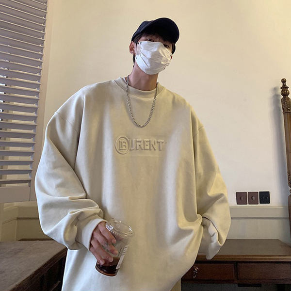 Ανδρικό πουλόβερ φαρδύ μοντέλο με επιγραφή