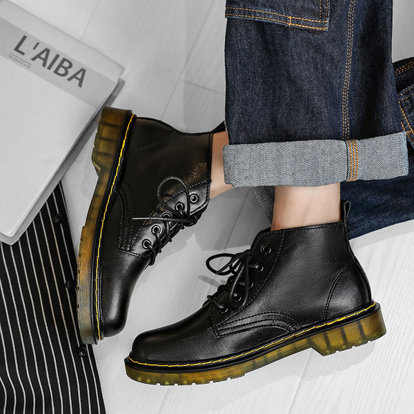 Jauna modeļa eko ādas zābaki ar šņorēm vīriešiem