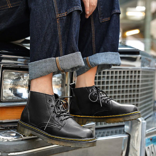 Jauna modeļa eko ādas zābaki ar šņorēm vīriešiem