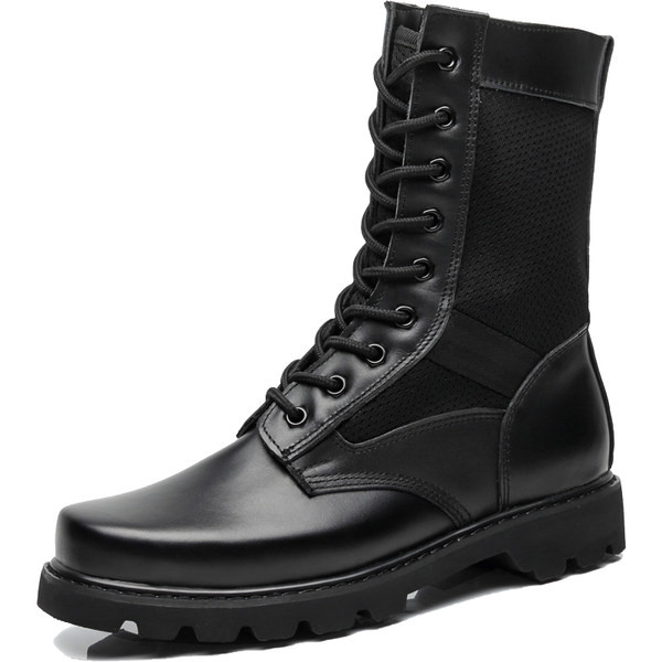 Rupjas zoles ādas zābaki ar šņorēm vīriešiem