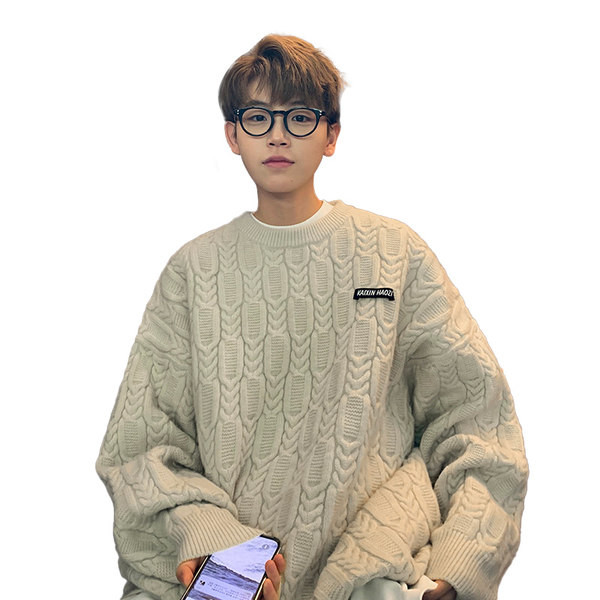 Ανδρικό πουλόβερ - με ανάγλυφη πλέξη