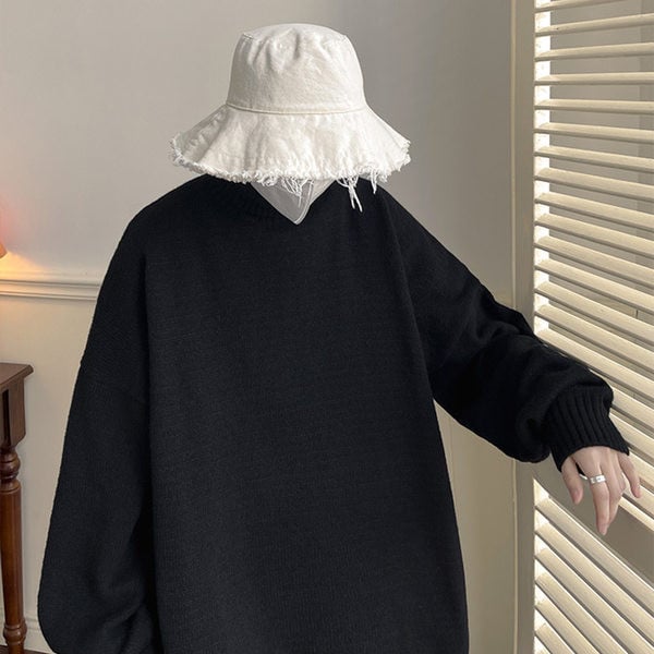 Vīriešu džemperis - tīrs modelis ar polo apkakli