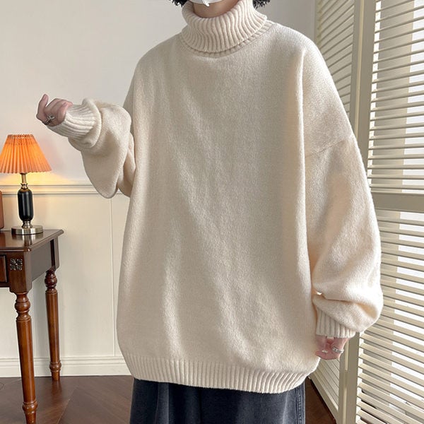 Vīriešu džemperis - tīrs modelis ar polo apkakli