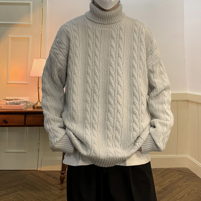 Ανδρικό πλεκτό πουλόβερ - με οβάλ λαιμόκοψη