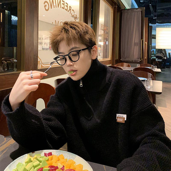 Vīriešu džemperis ar rāvējslēdzēju ar augstu apkakli