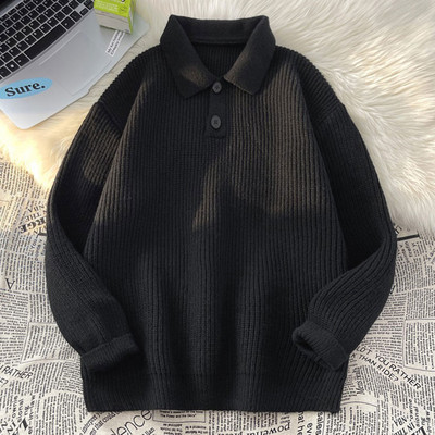 Ανδρικό χειμωνιάτικο πουλόβερ με κλασσικό γιακά και κουμπιά