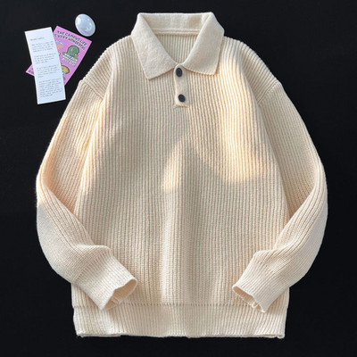 Ανδρικό χειμωνιάτικο πουλόβερ με κλασσικό γιακά και κουμπιά