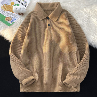 Ανδρικό χειμωνιάτικο πουλόβερ με κλασσικό γιακά και κουμπιά