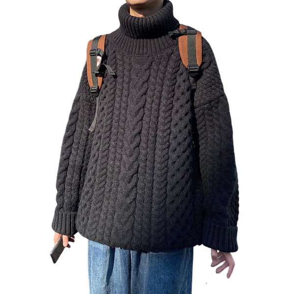 Ανδρικό πλεκτό πουλόβερ με ψηλό γιακά