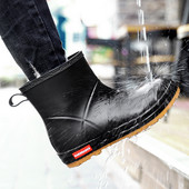 Ανδρικές αδιάβροχες μπότες από καουτσούκ με επίπεδη σόλα