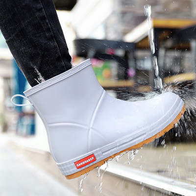 Ανδρικές αδιάβροχες μπότες από καουτσούκ με επίπεδη σόλα