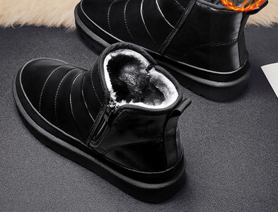Vīriešu ziemas zābaki ar siltu oderi un rāvējslēdzēja aizdari