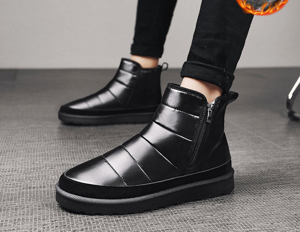 Vīriešu ziemas zābaki ar siltu oderi un rāvējslēdzēja aizdari