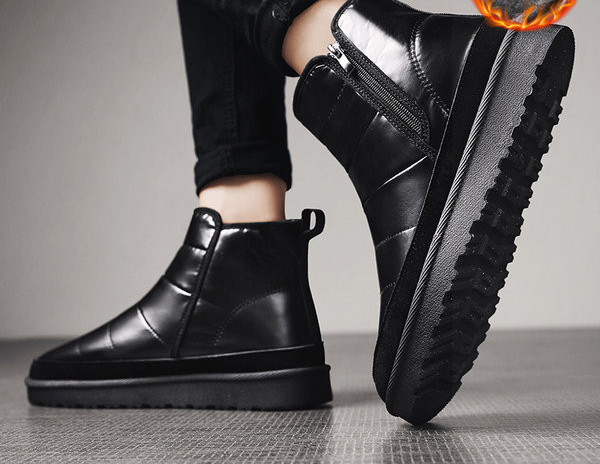 Vīriešu ziemas zābaki ar siltu oderi un rāvējslēdzēja aizdari