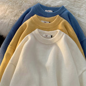 Ανδρικό πουλόβερ με οβάλ λαιμόκοψη - πολλά χρώματα