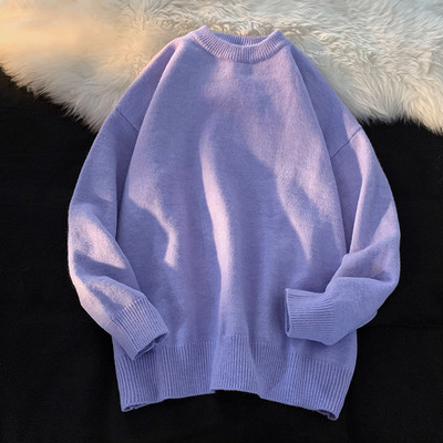 Ανδρικό πουλόβερ με οβάλ λαιμόκοψη - πολλά χρώματα