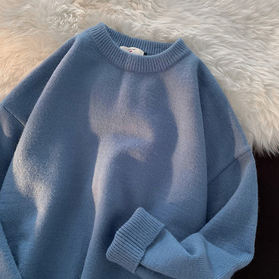 Ανδρικό πουλόβερ με οβάλ λαιμόκοψη - πολλά χρώματα