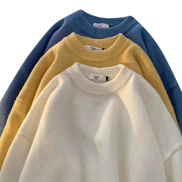 Ανδρικό πουλόβερ με οβάλ λαιμόκοψη - πολλά χρώματα