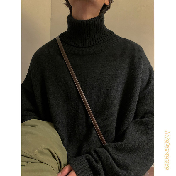 Vīriešu džemperis ar augstu polo apkakli