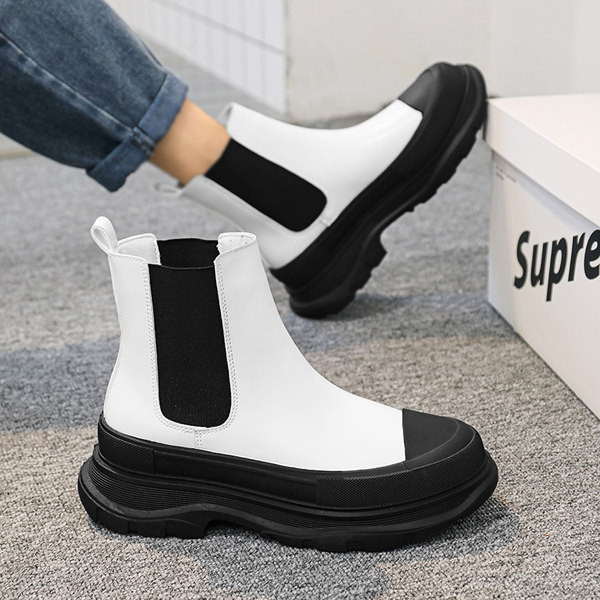 Muške čizme s grubim potplatom i elastikom