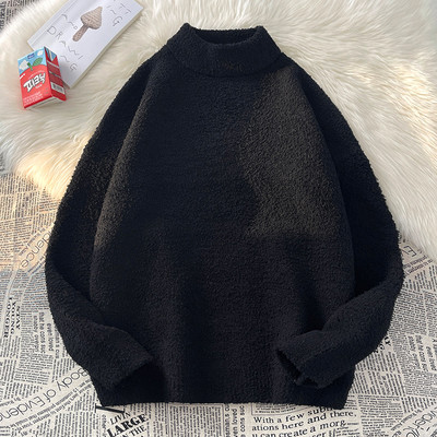 Κομψό ανδρικό πουλόβερ με ψηλό γιακά και μακριά μανίκια