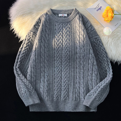 Ανδρικό πουλόβερ φθινοπωρινό-χειμώνα ρετρό μοντέλο με στάμπα