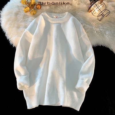 Ανδρικό χαλαρό πουλόβερ με ανοιχτόχρωμο λαιμόκοψη - Πολλαπλά χρώματα