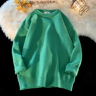 Ανδρικό χαλαρό πουλόβερ με ανοιχτόχρωμο λαιμόκοψη - Πολλαπλά χρώματα