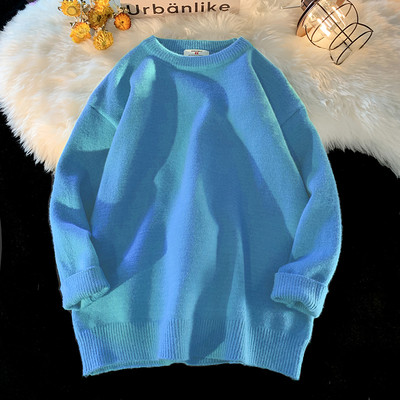 Ανδρικό χαλαρό πουλόβερ με ανοιχτόχρωμο λαιμόκοψη - Πολλαπλά χρώματα