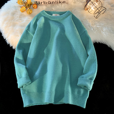 Ανδρικό χαλαρό πουλόβερ με ανοιχτόχρωμο λαιμόκοψη - Πολλαπλά χρώματα