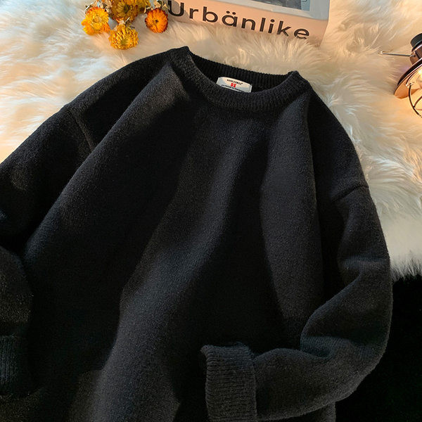 Ανδρικό χαλαρό πουλόβερ με ανοιχτόχρωμο λαιμόκοψη - Πολλαπλά χρώματα