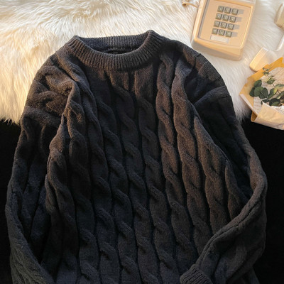 Retro modelio vyriškas megztinis su raštu