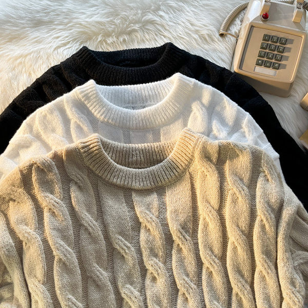 Retro modelio vyriškas megztinis su raštu