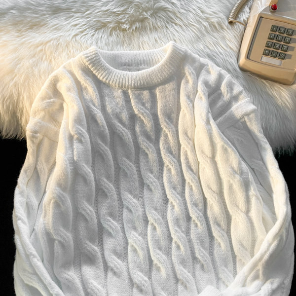 Retro modelio vyriškas megztinis su raštu