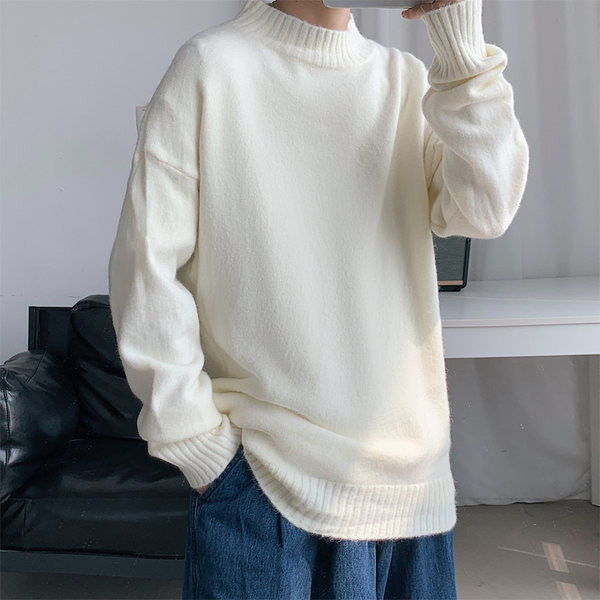 Ikdienas džemperis ar augstu apkakli vīriešiem