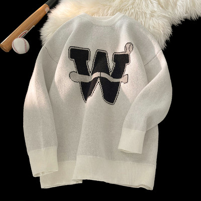 Ikdienas raksta vīriešu džemperis ar uzrakstu