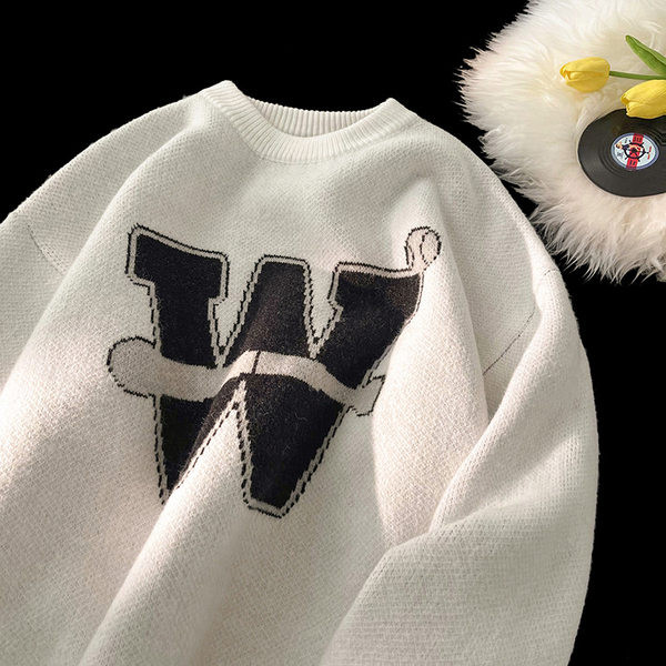 Ikdienas raksta vīriešu džemperis ar uzrakstu