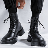 Vīriešu zābaki no eko ādas - melnbaltā krāsā