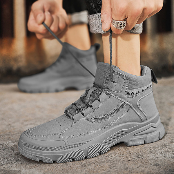 Ležerne jesensko-zimske čizme na vezanje za muškarce