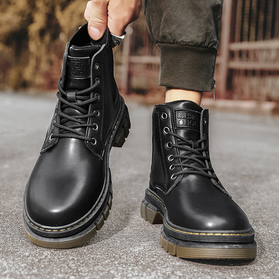 Öko bőrből készült férfi téli csizma új modellje