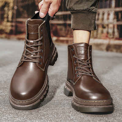 Öko bőrből készült férfi téli csizma új modellje