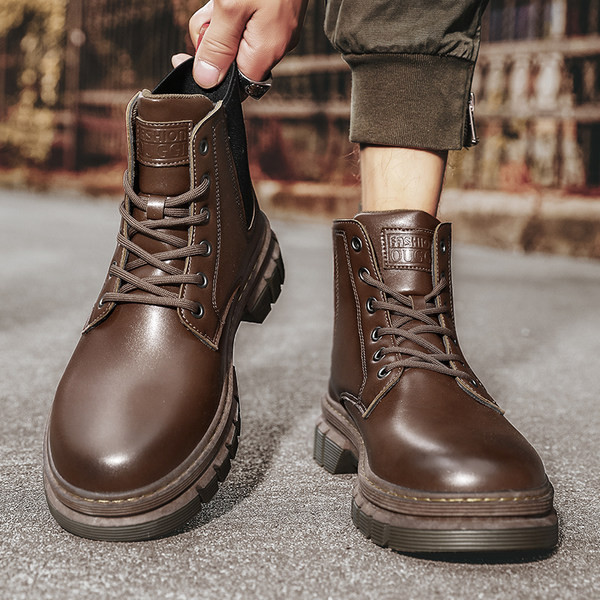 Öko bőrből készült férfi téli csizma új modellje