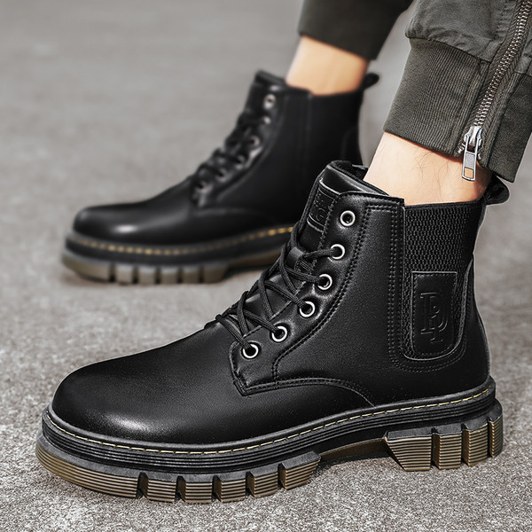 Öko bőrből készült férfi téli csizma új modellje