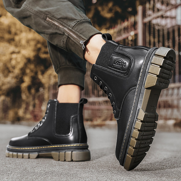 Öko bőrből készült férfi téli csizma új modellje