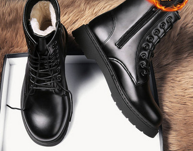 Ziemas ādas zābaki ar dūnu oderi vīriešiem