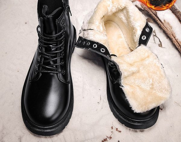Ziemas ādas zābaki ar dūnu oderi vīriešiem
