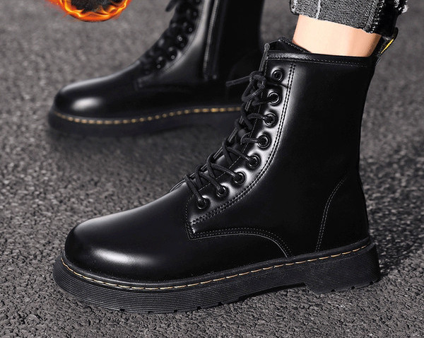 Ziemas ādas zābaki ar dūnu oderi vīriešiem